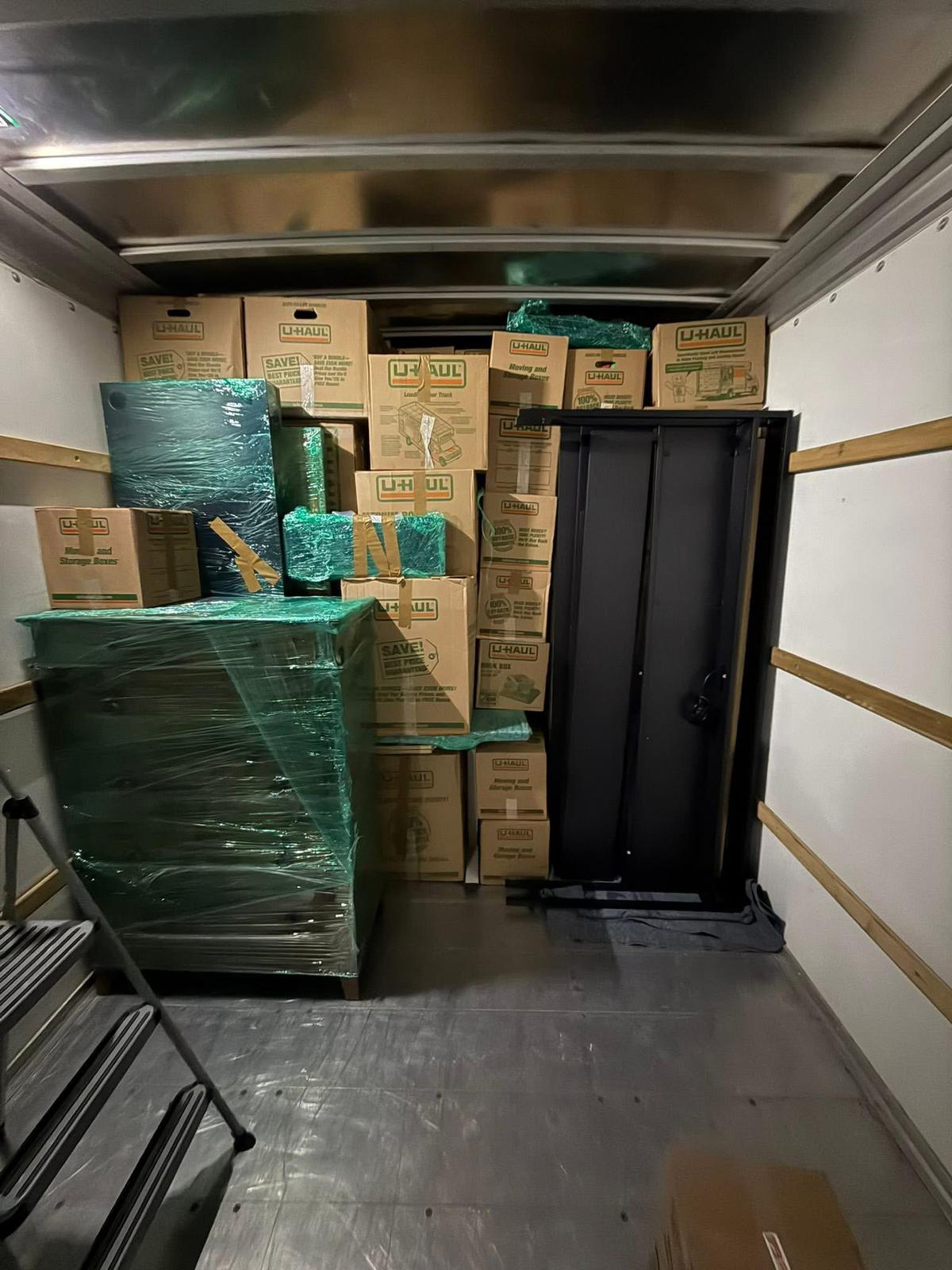 Loaded truck interior